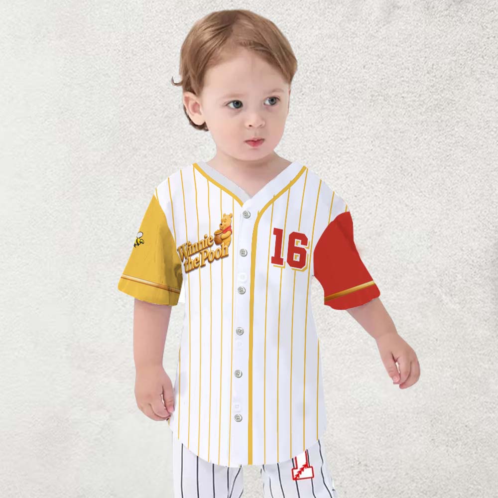 Personalized Winnie the Pooh Baseball Jersey for Kids Baseball Jersey GradoCreations