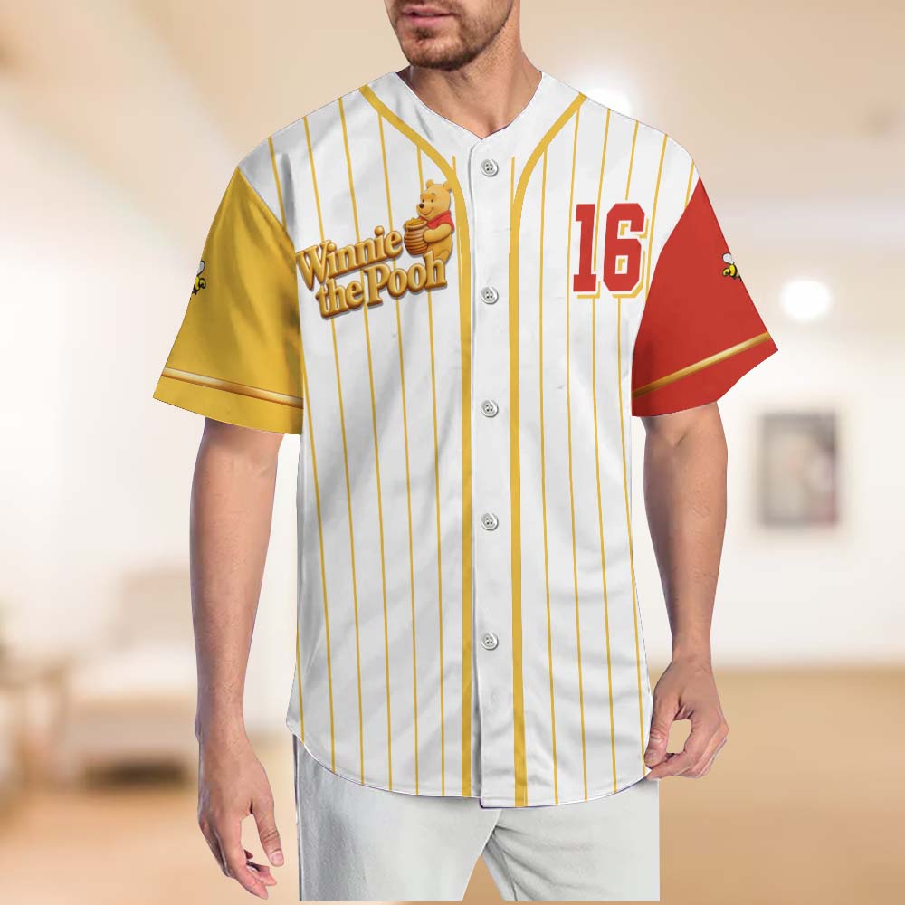 Personalized Winnie the Pooh Baseball Jersey for Kids Baseball Jersey GradoCreations