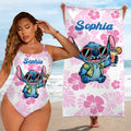 Personalized Women's Ohana Swimsuit & Quick-Dry Beach Towel Set Women Swimming Bodysuit & Beach Towel GradoCreations