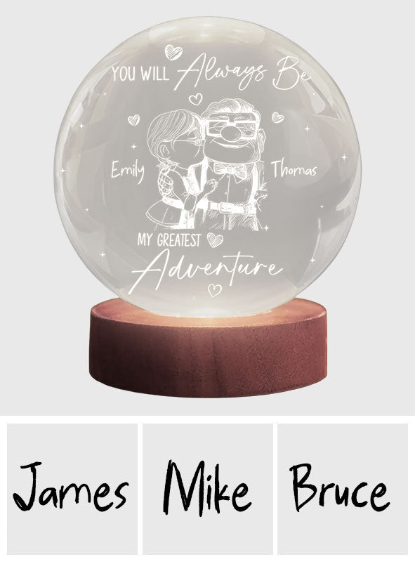 Personalized 3D Couple Crystal Ball Night Light Gift Crystal Ball Night Light GradoCreations