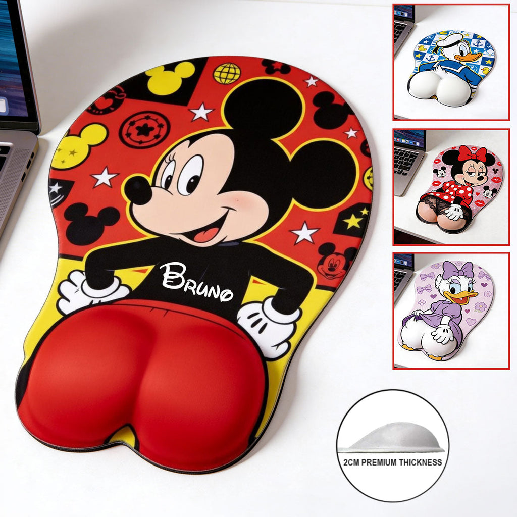 Personalized 3D Mouse Pad with Cartoon Mouse Design Gift for Co-workers 3D Mouse Pad GradoCreations
