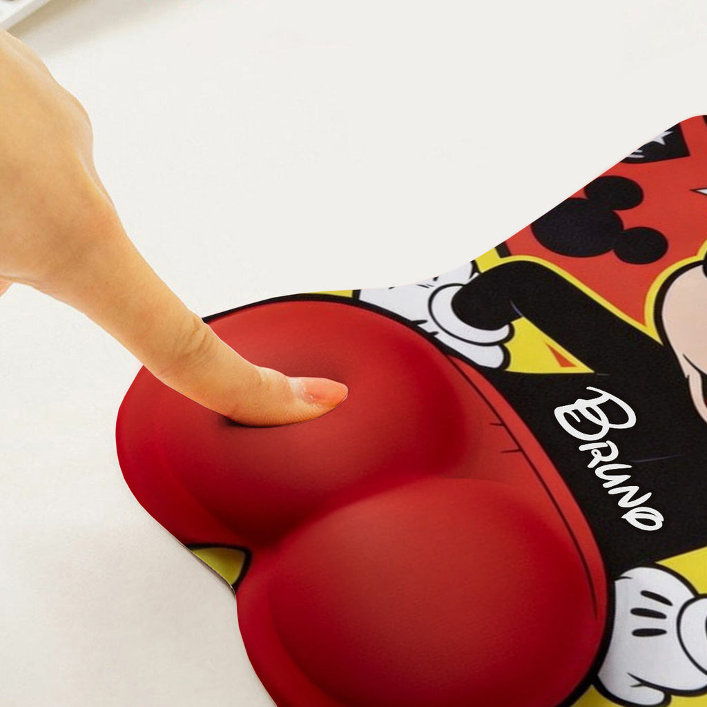 Personalized 3D Mouse Pad with Cartoon Mouse Design Gift for Co-workers 3D Mouse Pad GradoCreations