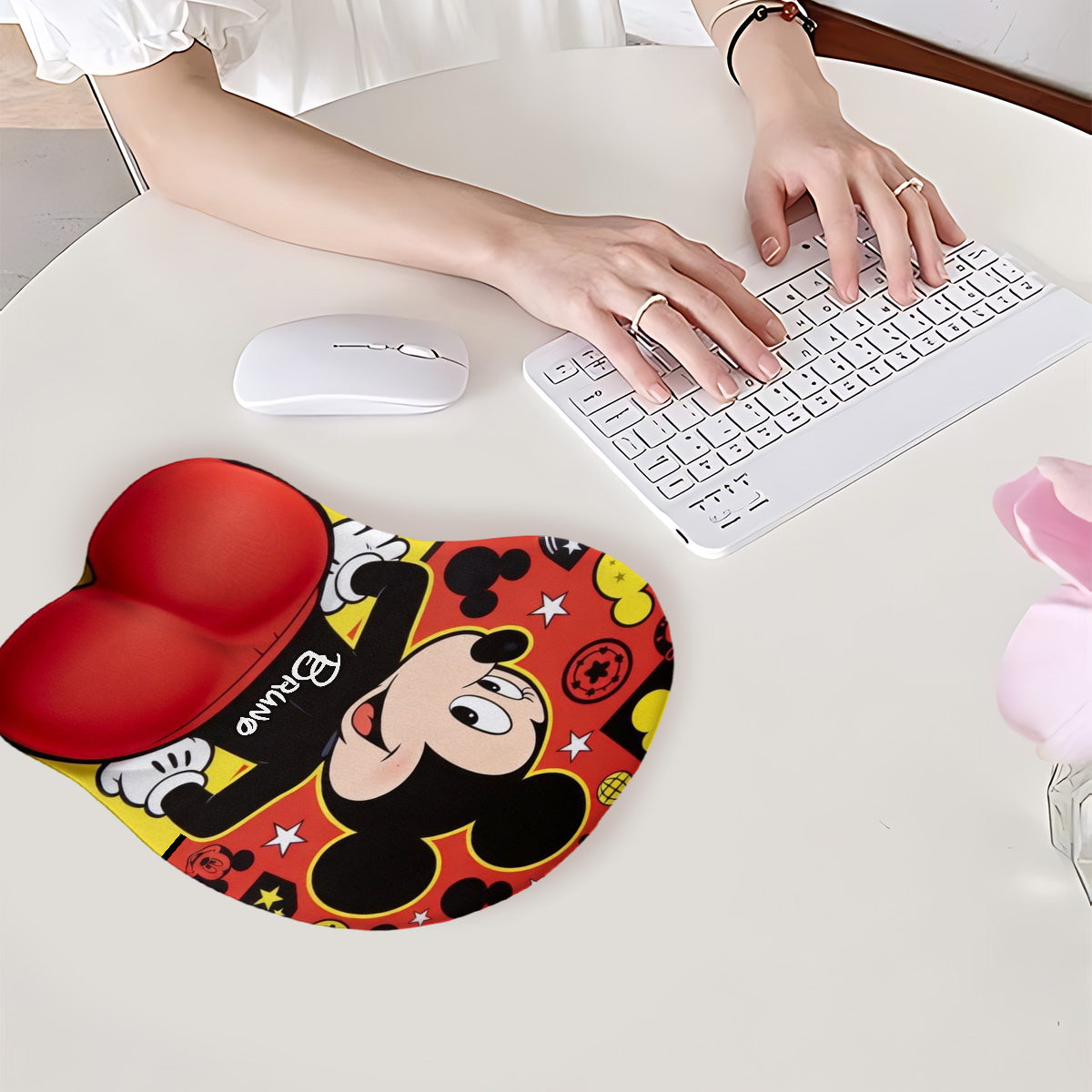 Personalized 3D Mouse Pad with Cartoon Mouse Design Gift for Co-workers 3D Mouse Pad GradoCreations