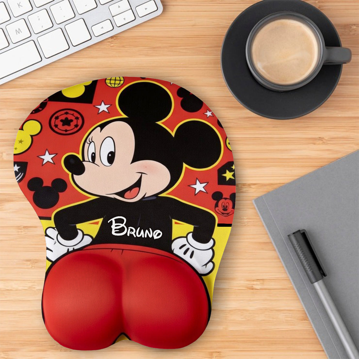Personalized 3D Mouse Pad with Cartoon Mouse Design Gift for Co-workers 3D Mouse Pad GradoCreations