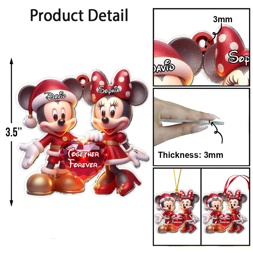 Personalized Disney Character Mouse Ornament Custom Name Gift for Christmas Ornament GradoCreations
