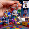 Personalized Autism Awareness Keychain with Charms | Custom Name Gift Keychain with Charms GradoCreations