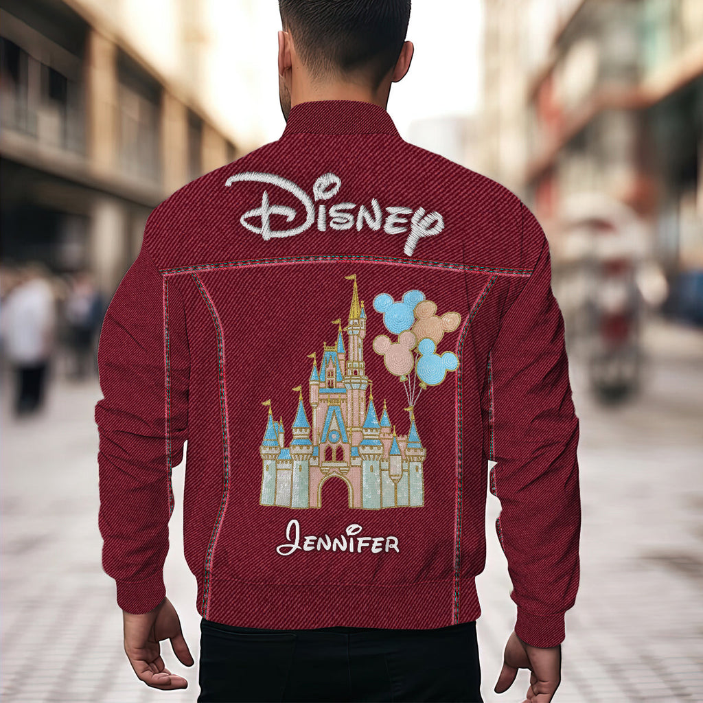 Personalized Bomber Jacket with Magical Castle Design for Kids Bomber Jacket GradoCreations