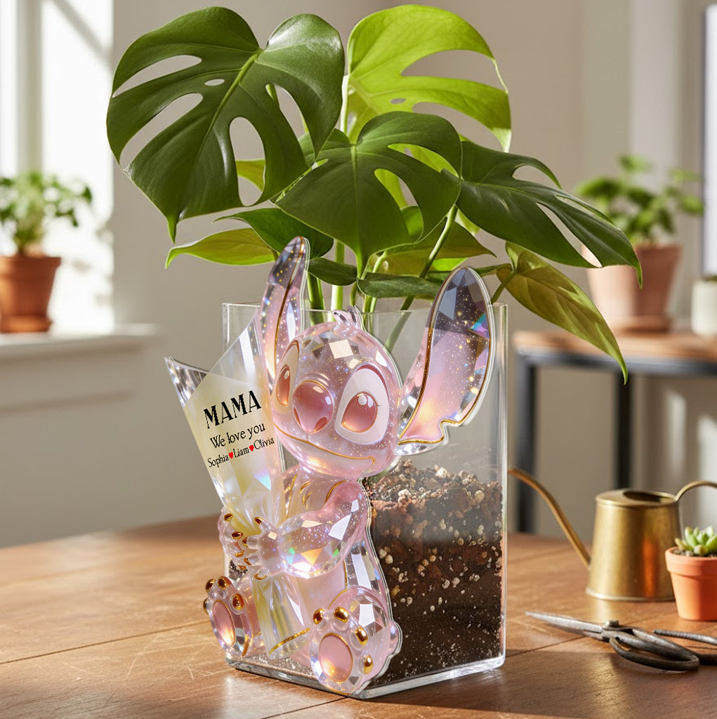 Personalized Acrylic Pot with Custom Design for Mom Gift Acrylic Pot GradoCreations