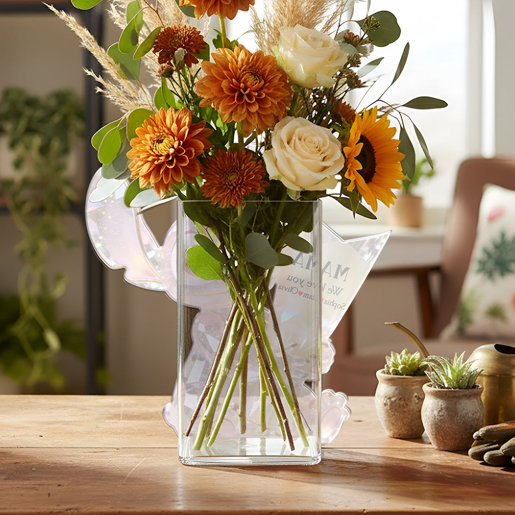 Personalized Acrylic Pot with Custom Design for Mom Gift Acrylic Pot GradoCreations
