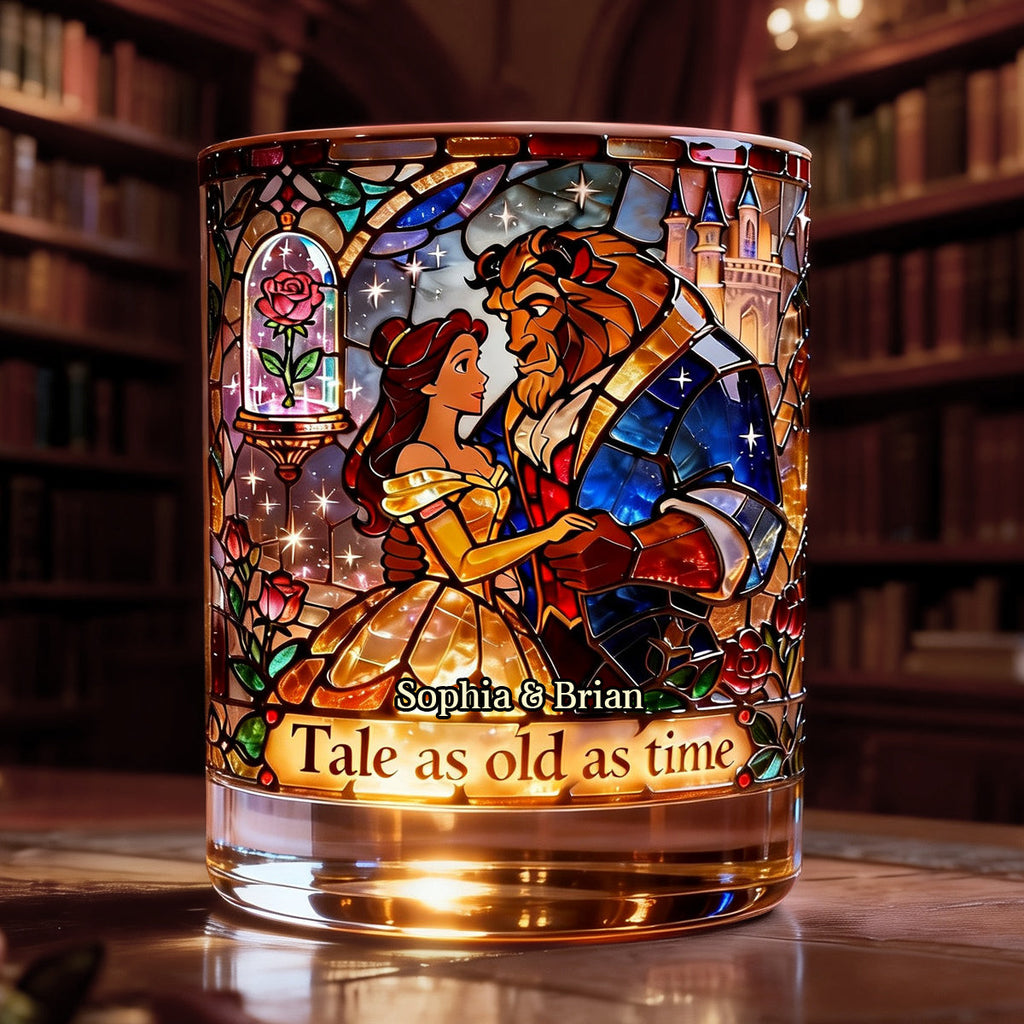 Personalized Beauty And The Beast Whiskey Decanter Set Gift for Couple Whiskey Decanter Set GradoCreations