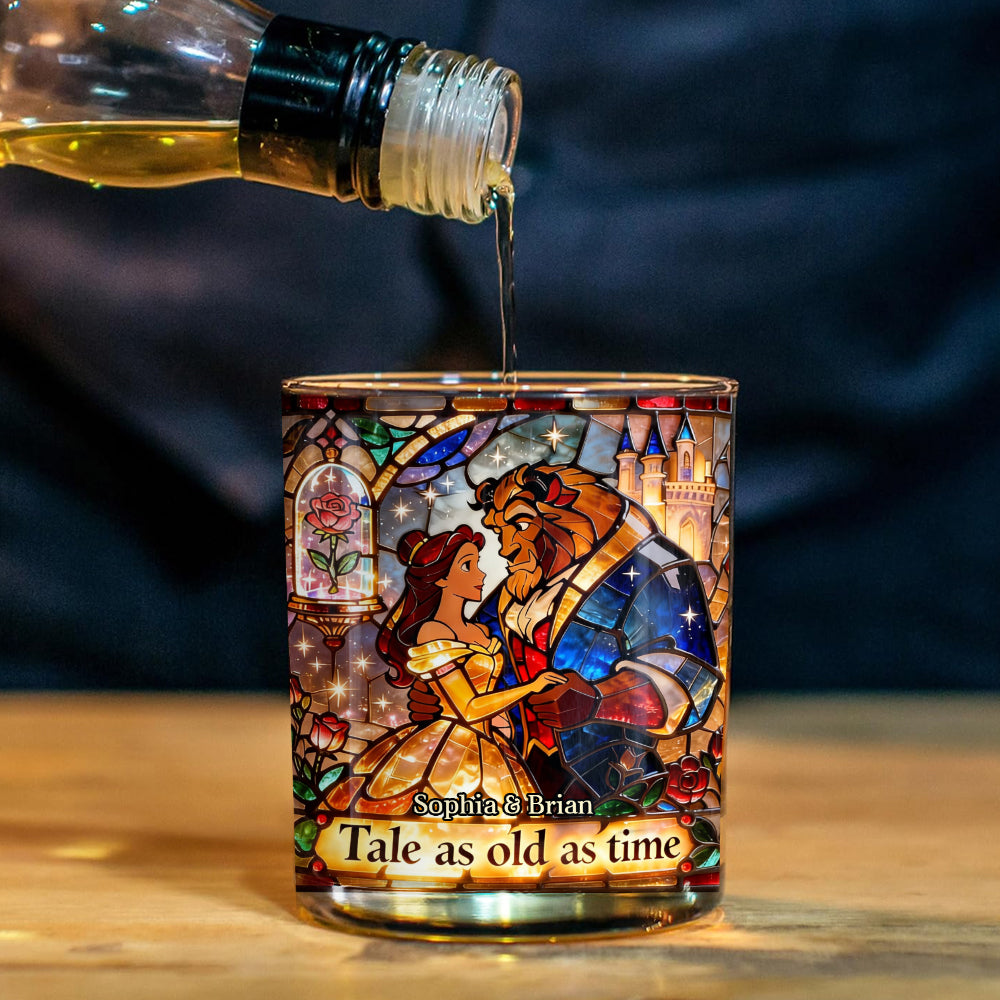Personalized Beauty And The Beast Whiskey Decanter Set Gift for Couple Whiskey Decanter Set GradoCreations