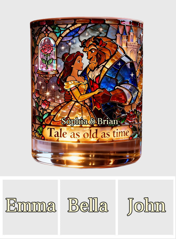 Personalized Beauty And The Beast Whiskey Decanter Set Gift for Couple Whiskey Decanter Set GradoCreations