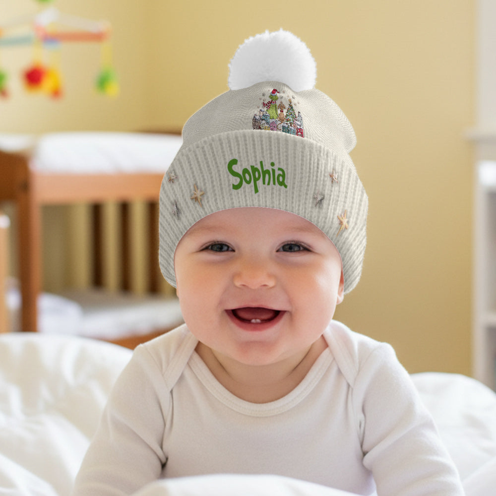 Personalized Grinchmas Beanie Hat Custom Name Holiday Gift Beanie Hat GradoCreations