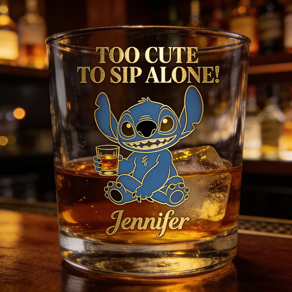 Personalized Ohana Whiskey Glass Custom Name Gift for Mom Whiskey Glass GradoCreations