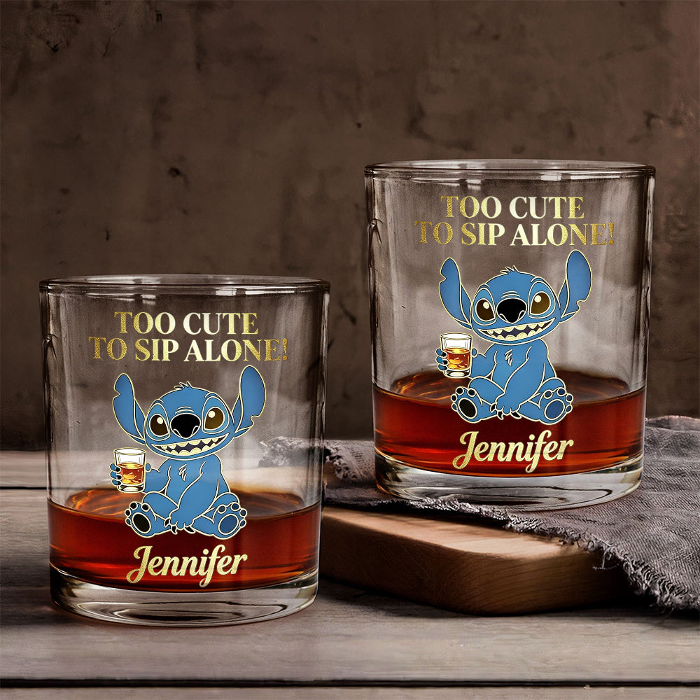 Personalized Ohana Whiskey Glass Custom Name Gift for Mom Whiskey Glass GradoCreations