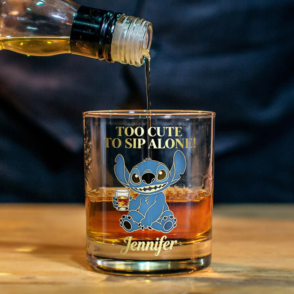 Personalized Ohana Whiskey Glass Custom Name Gift for Mom Whiskey Glass GradoCreations