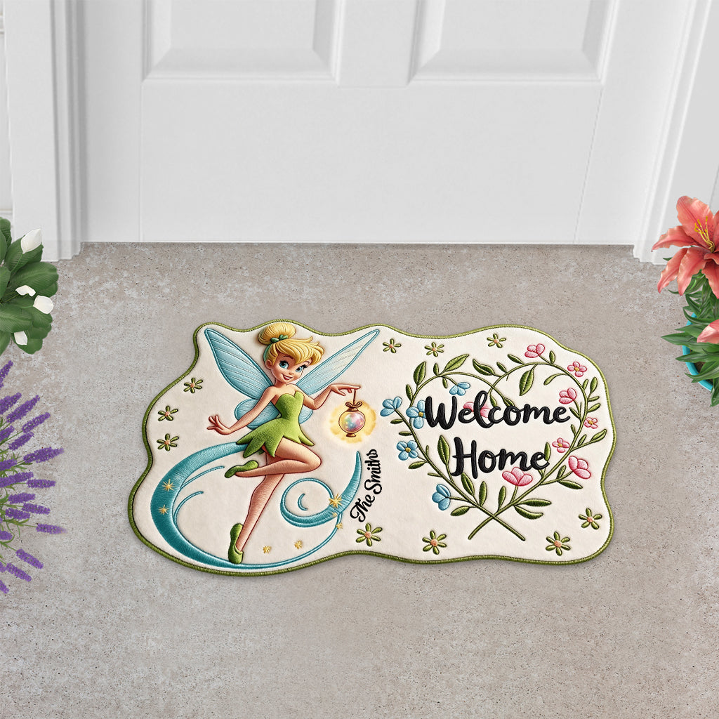 Personalized Fairy Shaped Doormat Custom Name Welcome Home Gift Shaped Doormat GradoCreations