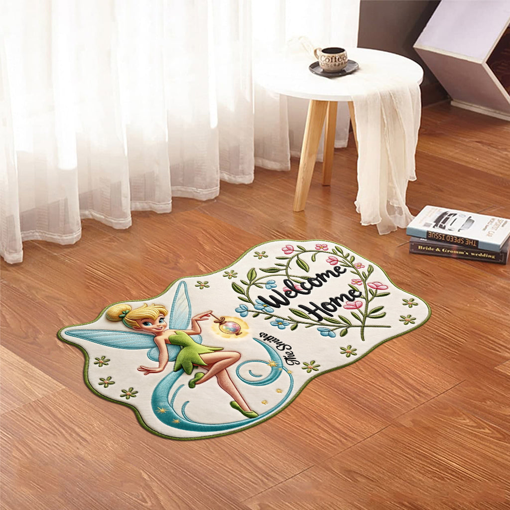 Personalized Fairy Shaped Doormat Custom Name Welcome Home Gift Shaped Doormat GradoCreations