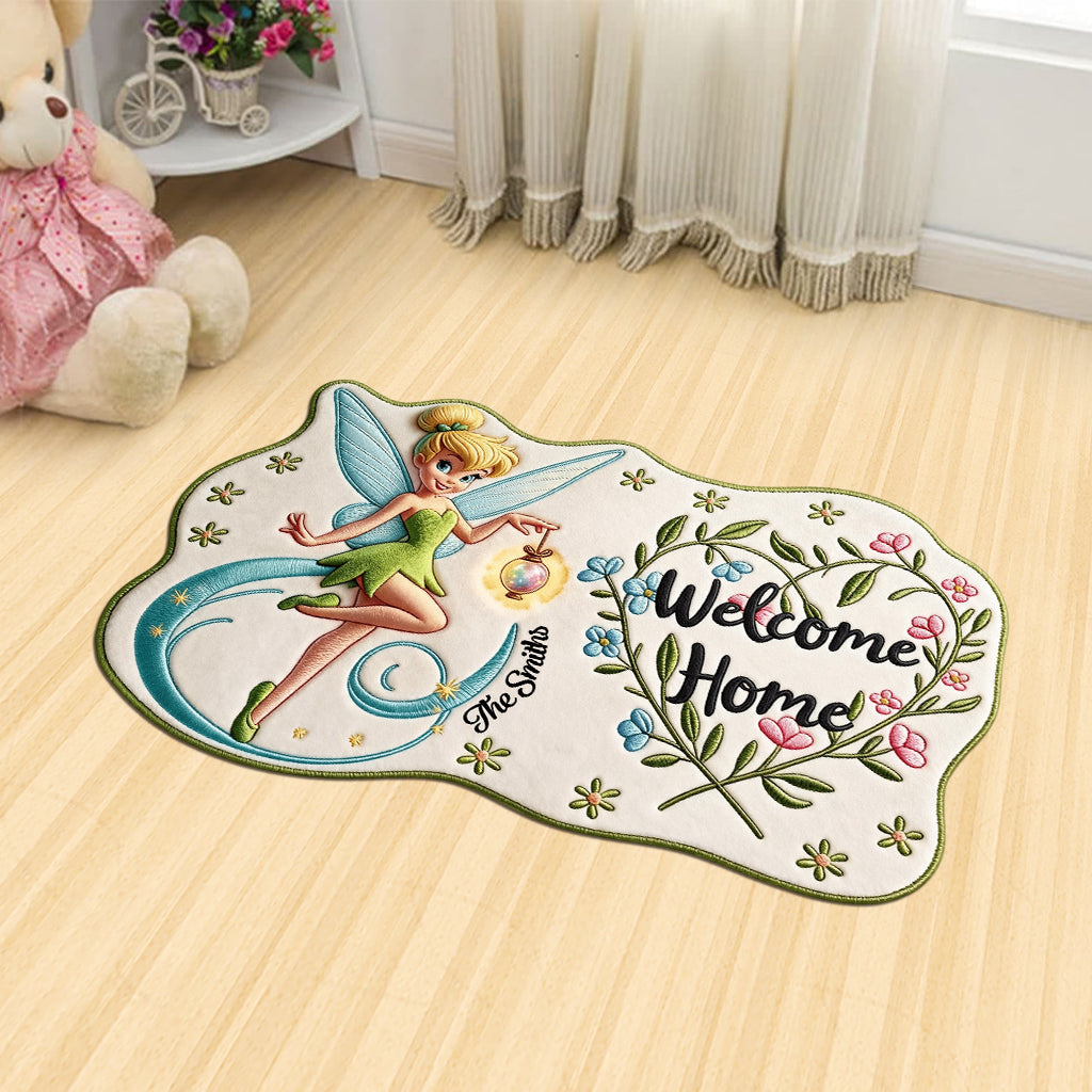Personalized Fairy Shaped Doormat Custom Name Welcome Home Gift Shaped Doormat GradoCreations