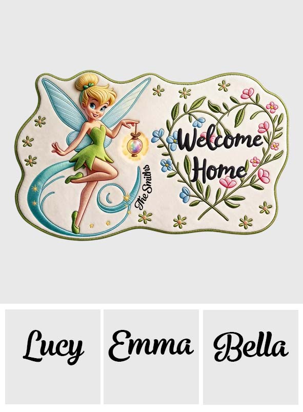 Personalized Fairy Shaped Doormat Custom Name Welcome Home Gift Shaped Doormat GradoCreations