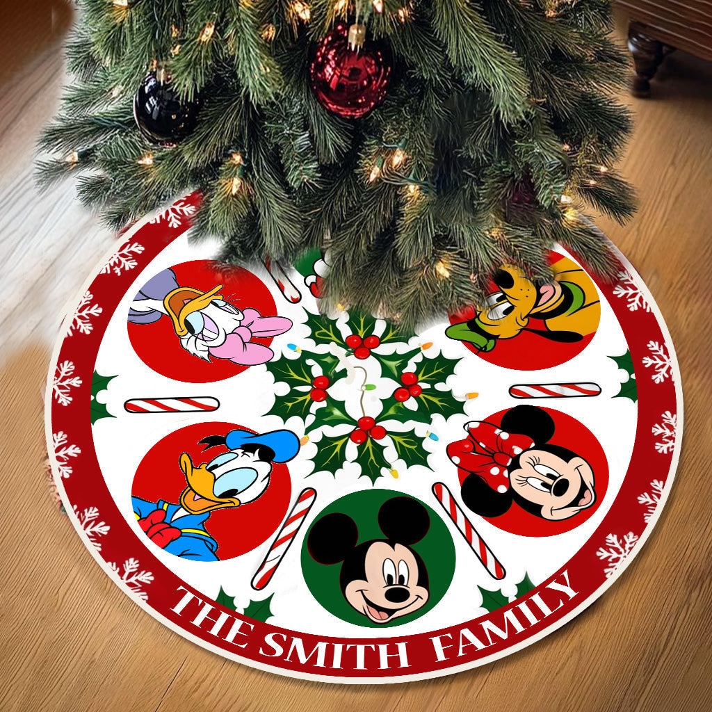 Personalized Disney Family Tree Skirt for Christmas Decor Tree Skirt GradoCreations
