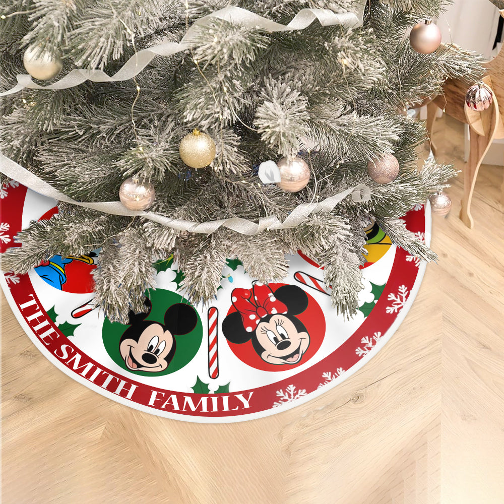 Personalized Disney Family Tree Skirt for Christmas Decor Tree Skirt GradoCreations
