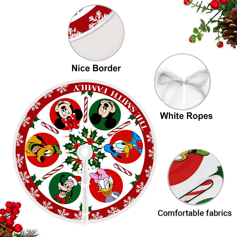 Personalized Disney Family Tree Skirt for Christmas Decor Tree Skirt GradoCreations