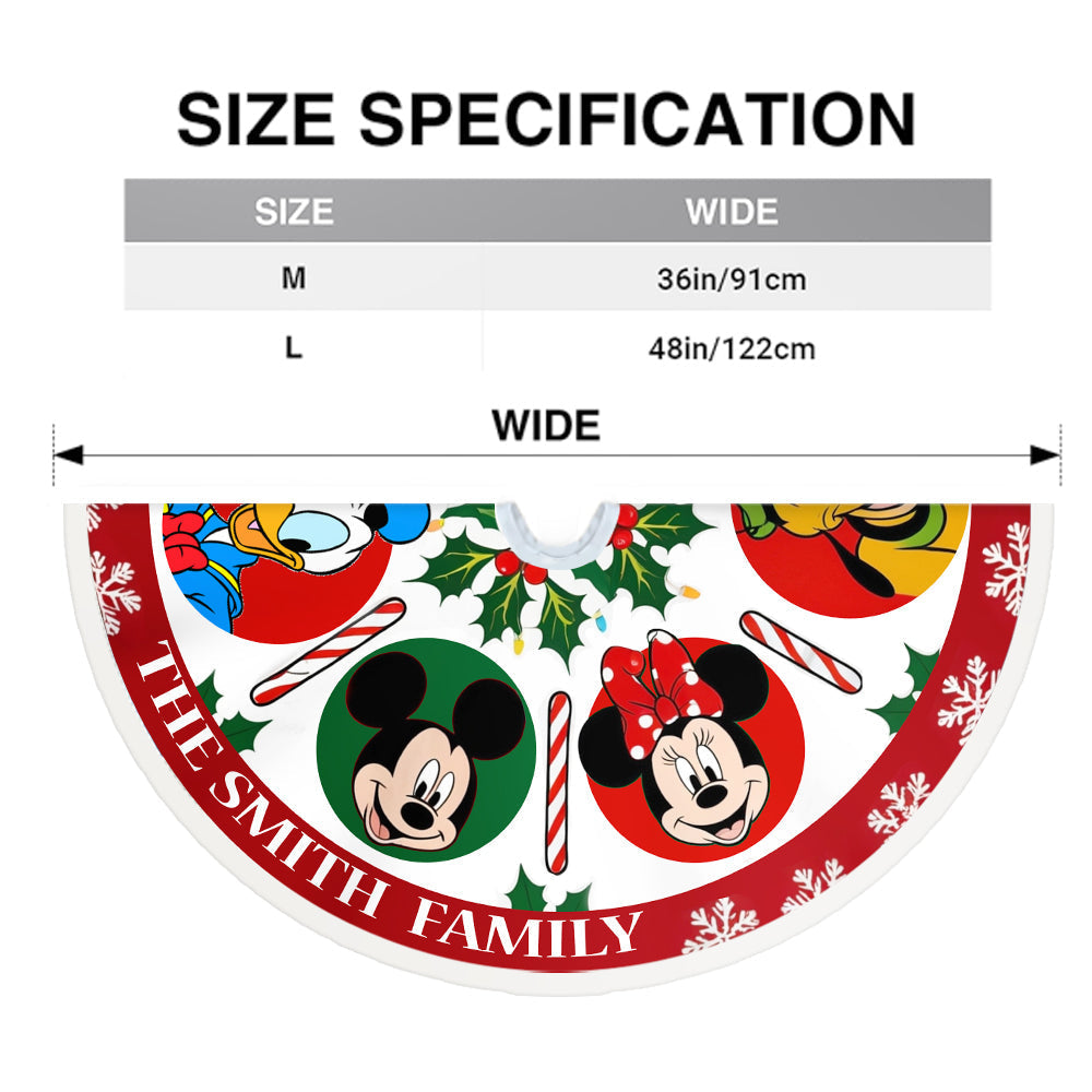 Personalized Disney Family Tree Skirt for Christmas Decor Tree Skirt GradoCreations