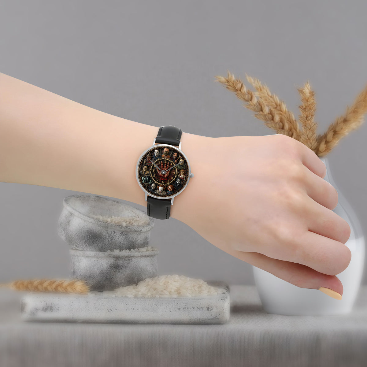 Personalized Horror Character Hand Watch Unique Halloween Gift Hand Watch GradoCreations