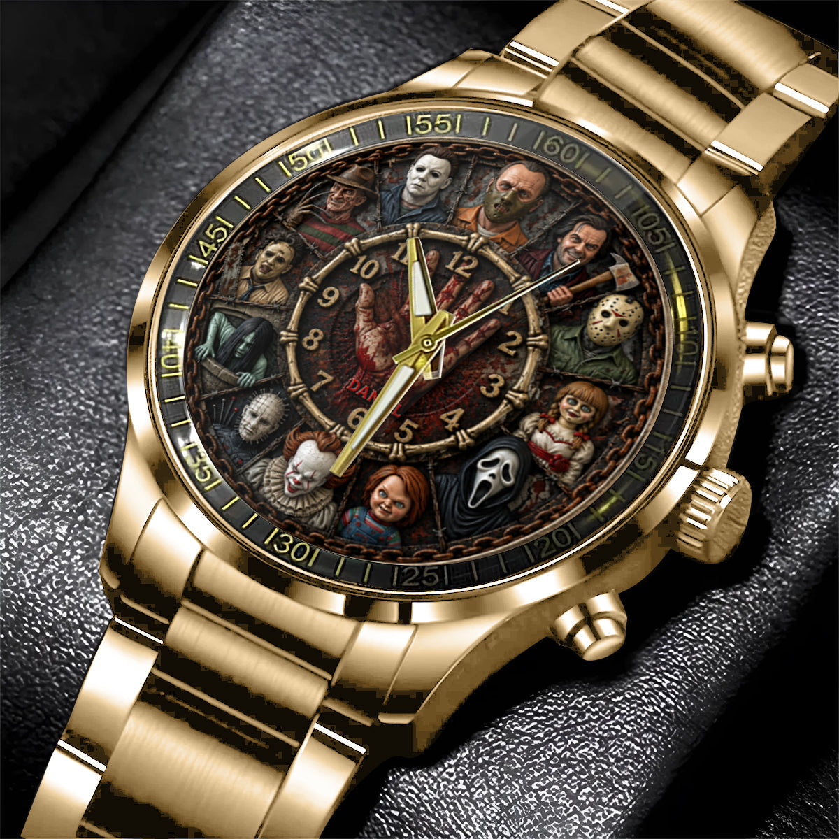 Personalized Horror Character Hand Watch Unique Halloween Gift Hand Watch GradoCreations