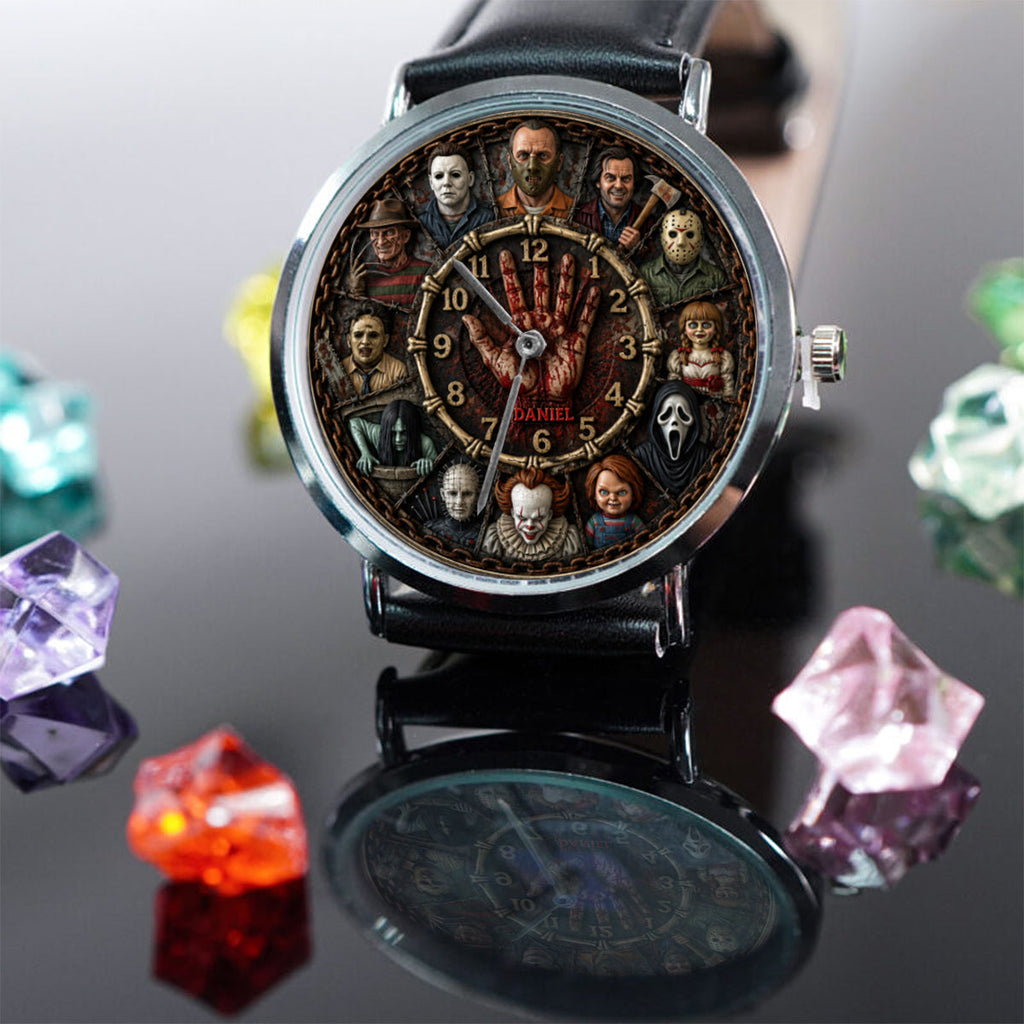 Personalized Horror Character Hand Watch Unique Halloween Gift Hand Watch GradoCreations
