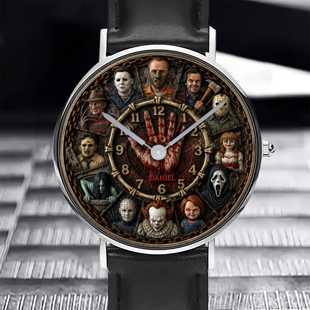 Personalized Horror Character Hand Watch Unique Halloween Gift Hand Watch GradoCreations