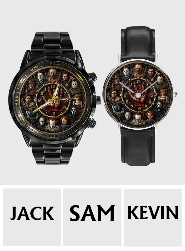 Personalized Horror Character Hand Watch Unique Halloween Gift Hand Watch GradoCreations
