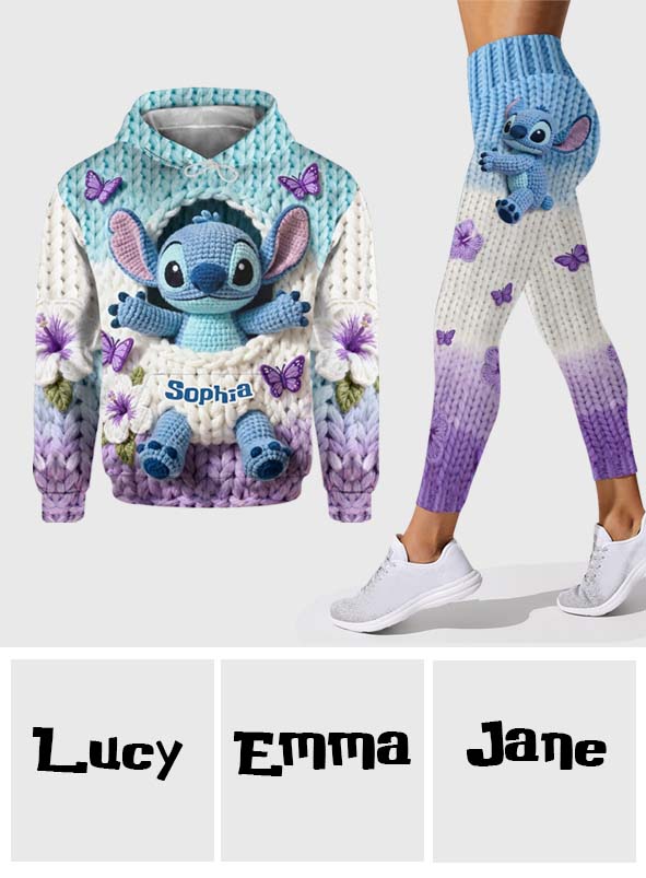 Personalized Blue Ohana Hoodie & Leggings Set for Kids Hoodie & Leggings GradoCreations