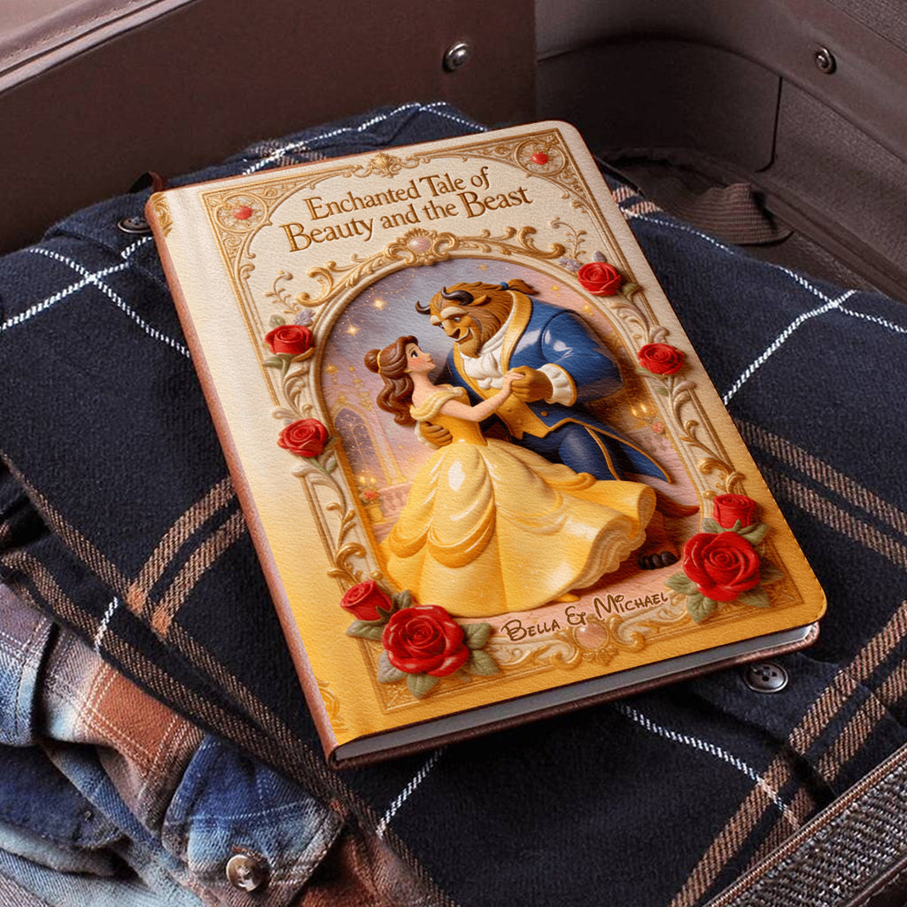 Personalized Beauty and the Beast Leather Journal Custom Gift Leather Journal GradoCreations