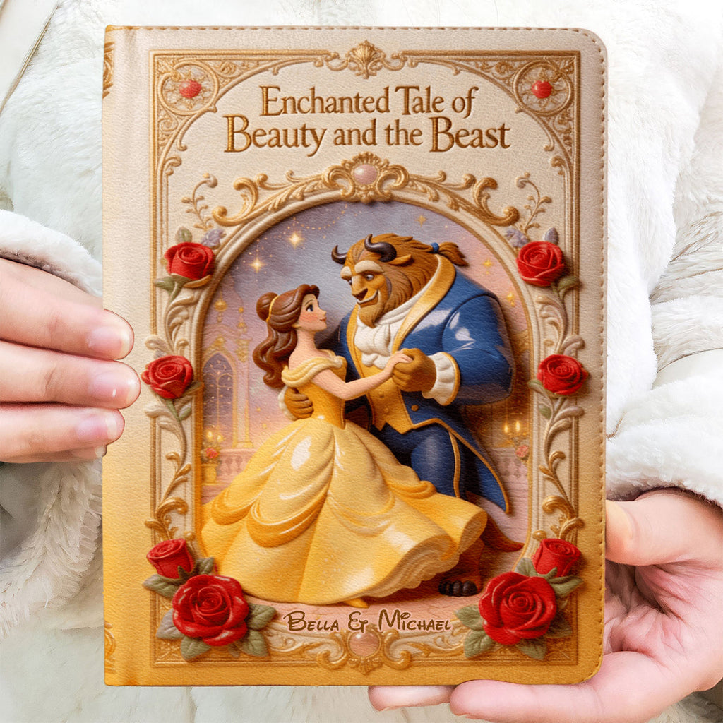 Personalized Beauty and the Beast Leather Journal Custom Gift Leather Journal GradoCreations