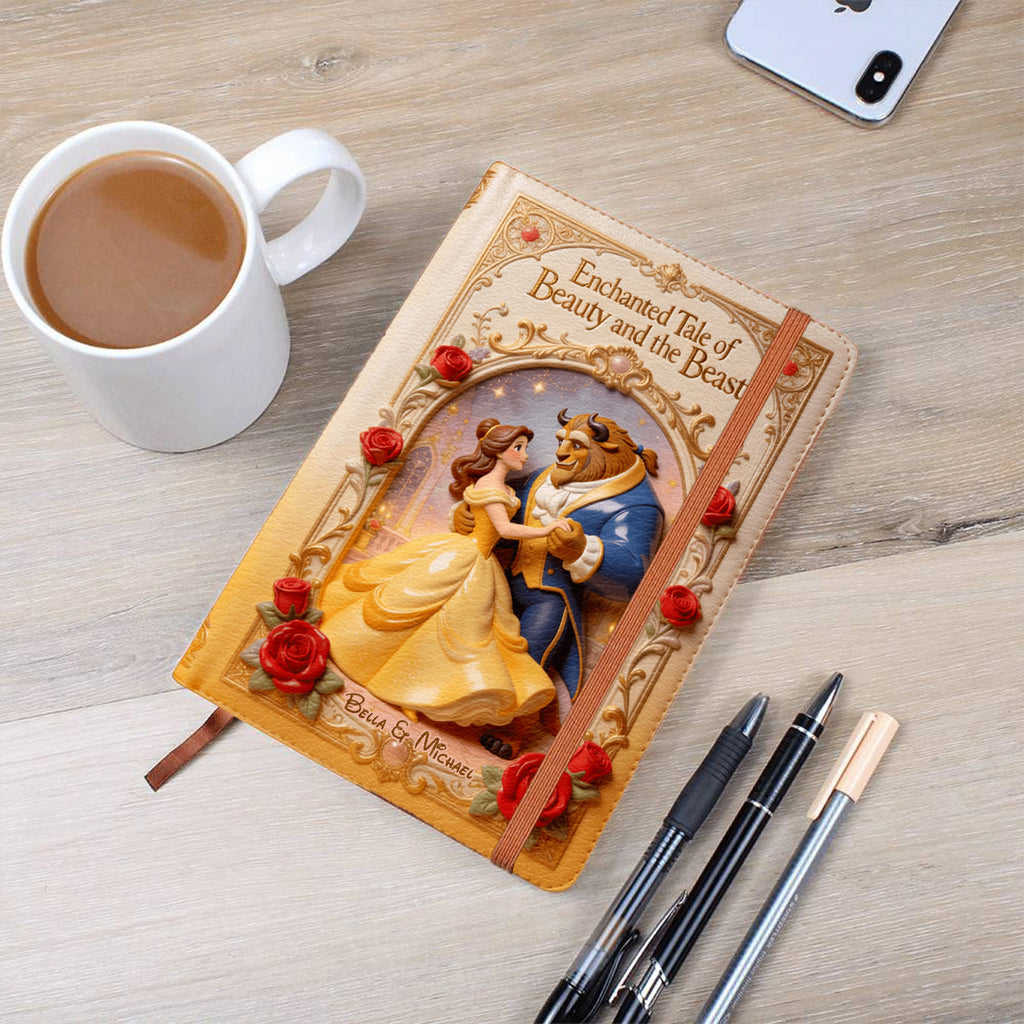 Personalized Beauty and the Beast Leather Journal Custom Gift Leather Journal GradoCreations