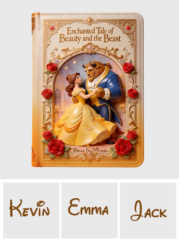 Personalized Beauty and the Beast Leather Journal Custom Gift Leather Journal GradoCreations