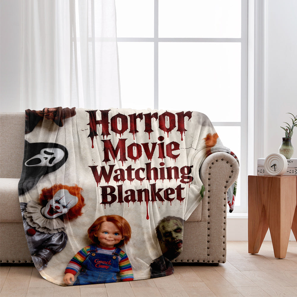 Personalized Horror Movie Watching Blanket for Fans Gift Blanket GradoCreations