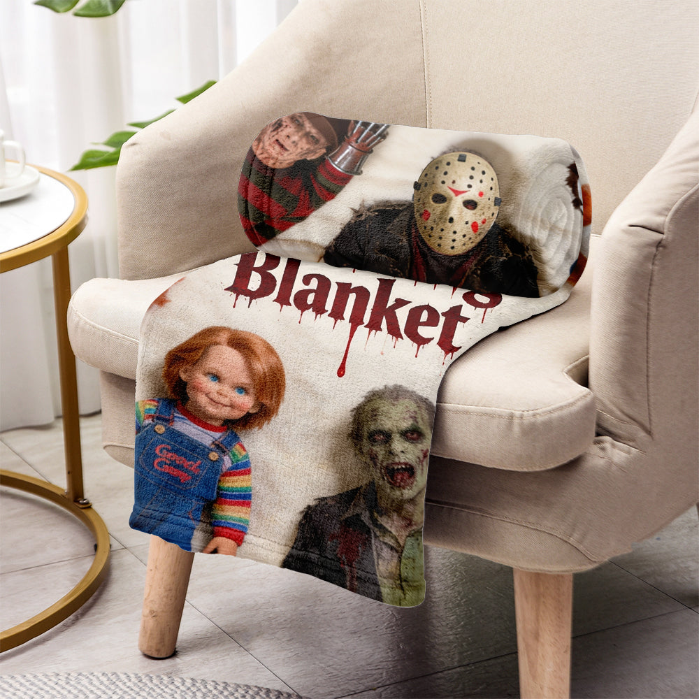 Personalized Horror Movie Watching Blanket for Fans Gift Blanket GradoCreations