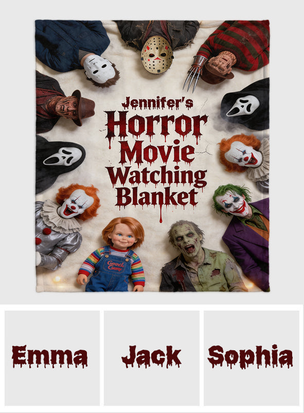 Personalized Horror Movie Watching Blanket for Fans Gift Blanket GradoCreations
