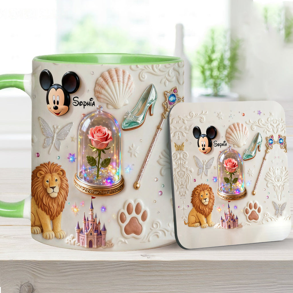 Personalized 3D Mouse Accent Mug & Coaster Custom Name Gift Accent Mug & Coaster GradoCreations