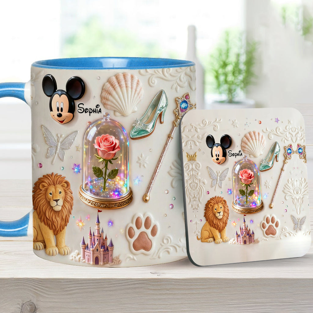 Personalized 3D Mouse Accent Mug & Coaster Custom Name Gift Accent Mug & Coaster GradoCreations