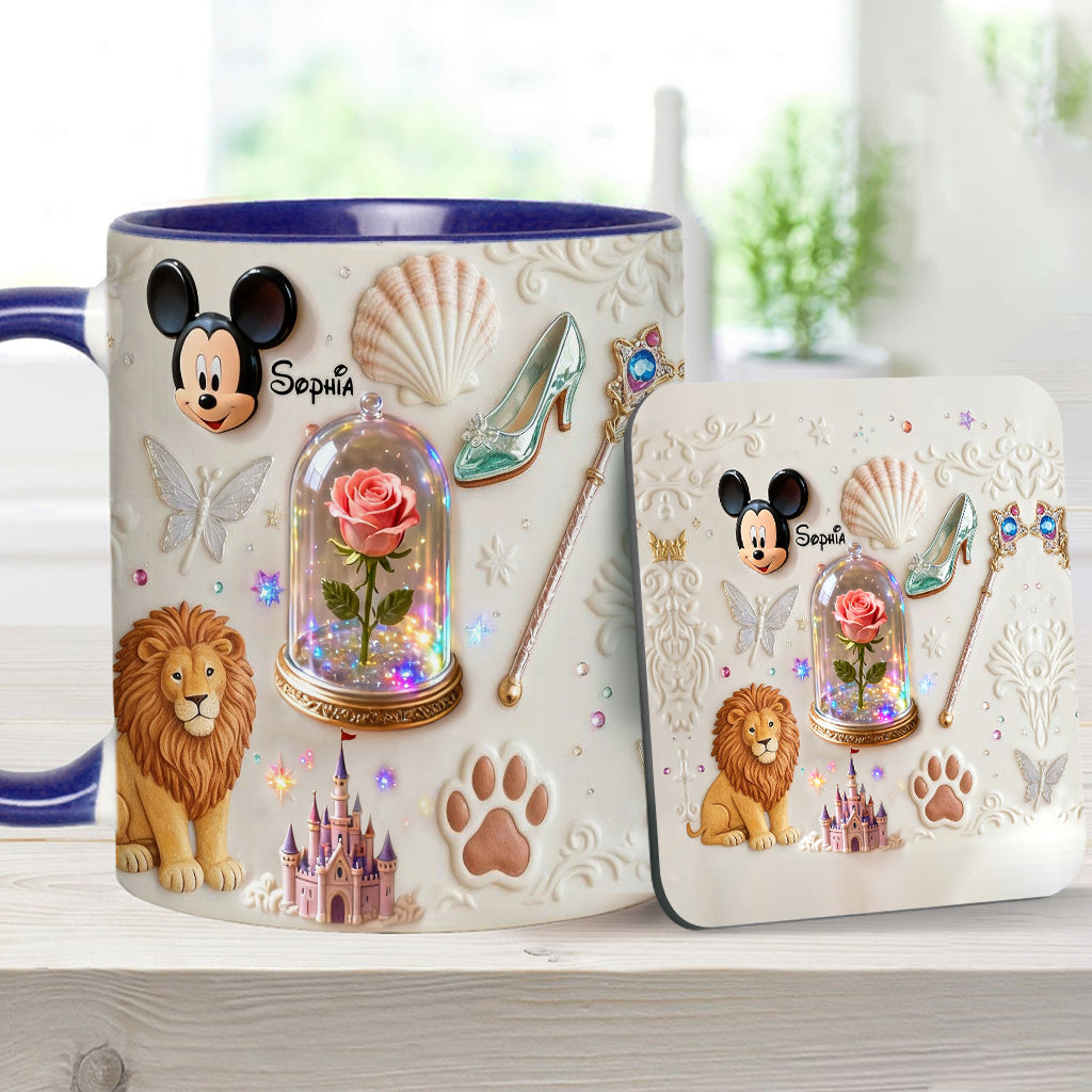Personalized 3D Mouse Accent Mug & Coaster Custom Name Gift Accent Mug & Coaster GradoCreations