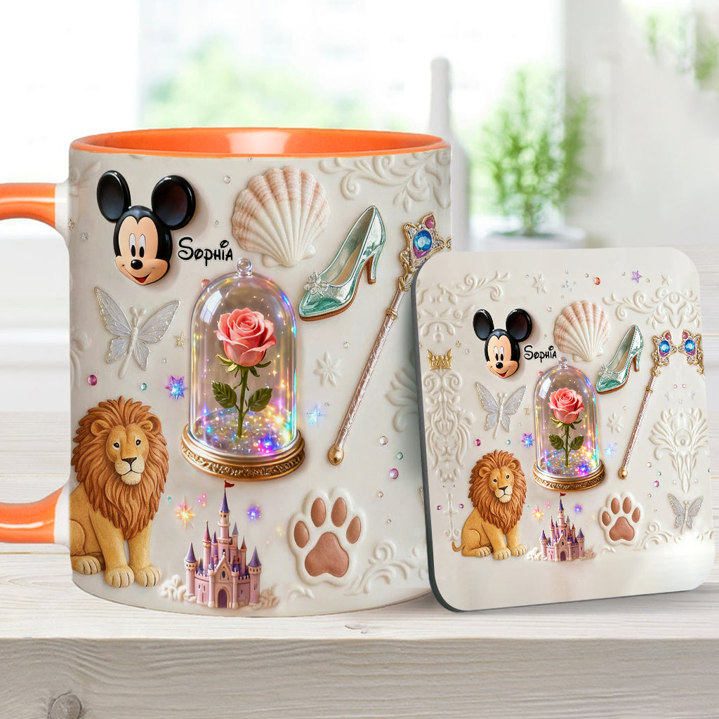 Personalized 3D Mouse Accent Mug & Coaster Custom Name Gift Accent Mug & Coaster GradoCreations