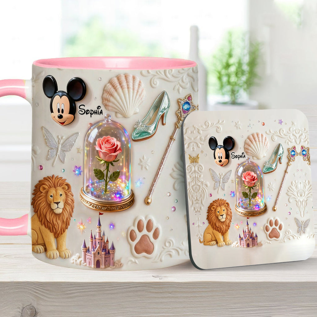 Personalized 3D Mouse Accent Mug & Coaster Custom Name Gift Accent Mug & Coaster GradoCreations