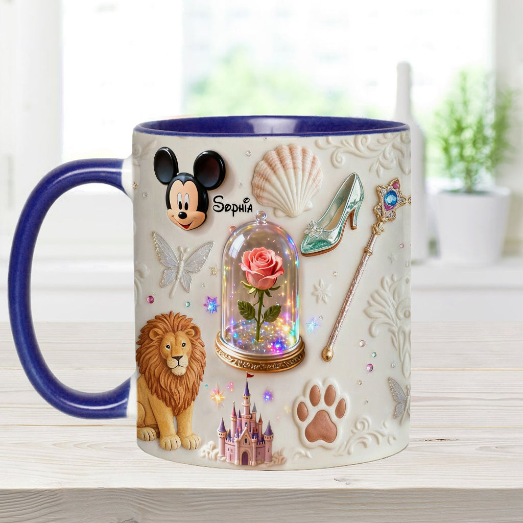 Personalized 3D Mouse Accent Mug & Coaster Custom Name Gift Accent Mug & Coaster GradoCreations