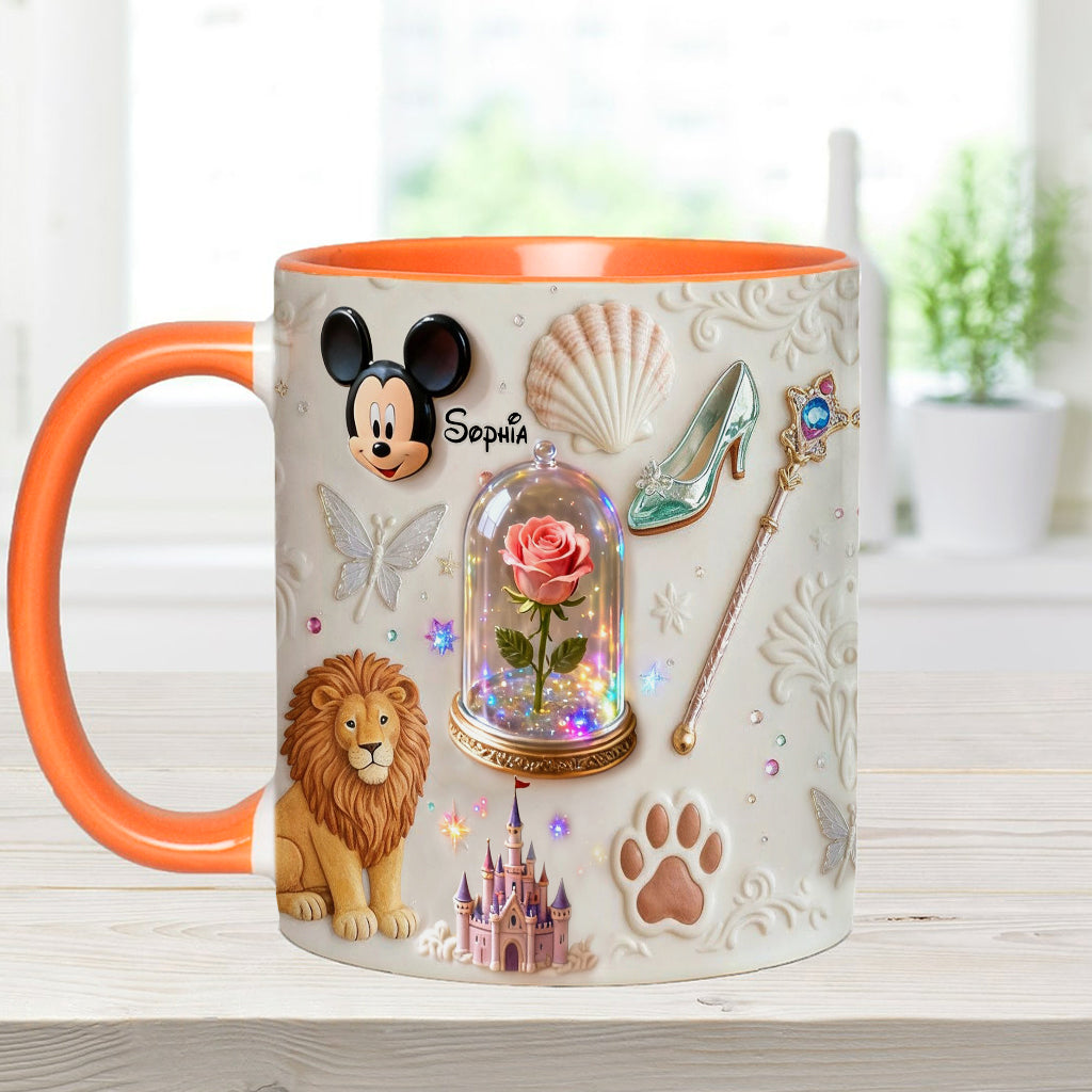 Personalized 3D Mouse Accent Mug & Coaster Custom Name Gift Accent Mug & Coaster GradoCreations