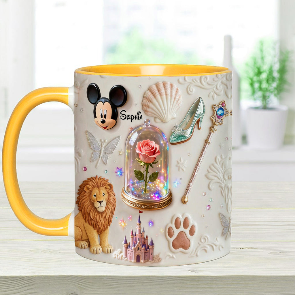 Personalized 3D Mouse Accent Mug & Coaster Custom Name Gift Accent Mug & Coaster GradoCreations
