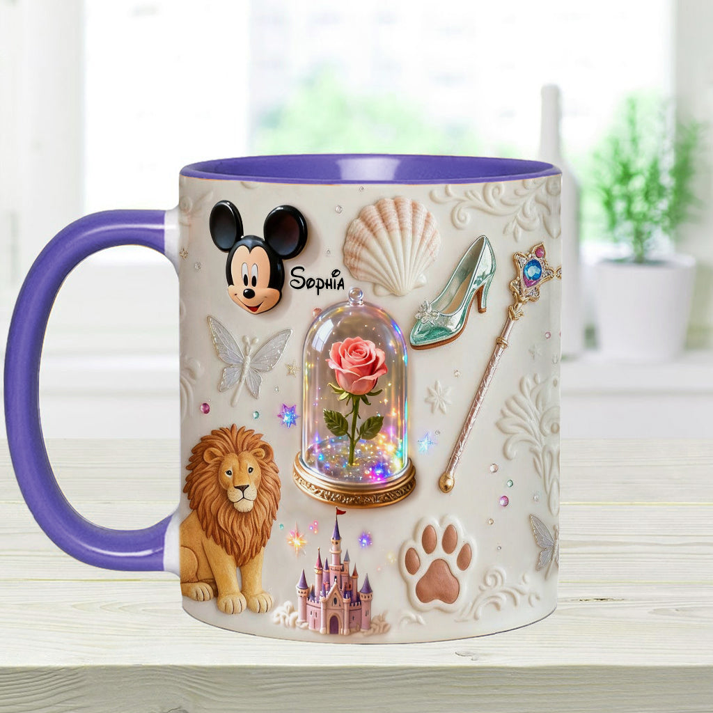Personalized 3D Mouse Accent Mug & Coaster Custom Name Gift Accent Mug & Coaster GradoCreations